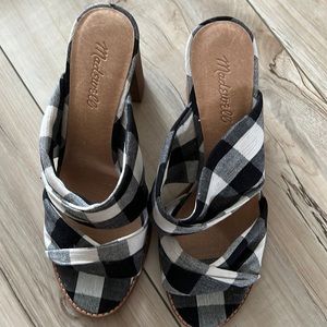 Madewell gingham heeled sandal